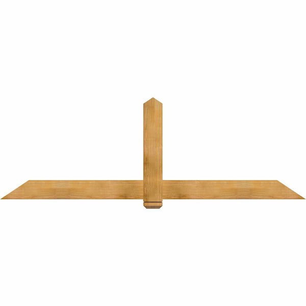 Ekena Millwork Eugene Rough Sawn Timber Gable Bracket, Western Red Cedar, 96"W x 32"H x 2"D x 6"F, 8/12 Pitch GBW096X32X0206EUG00RWR - main